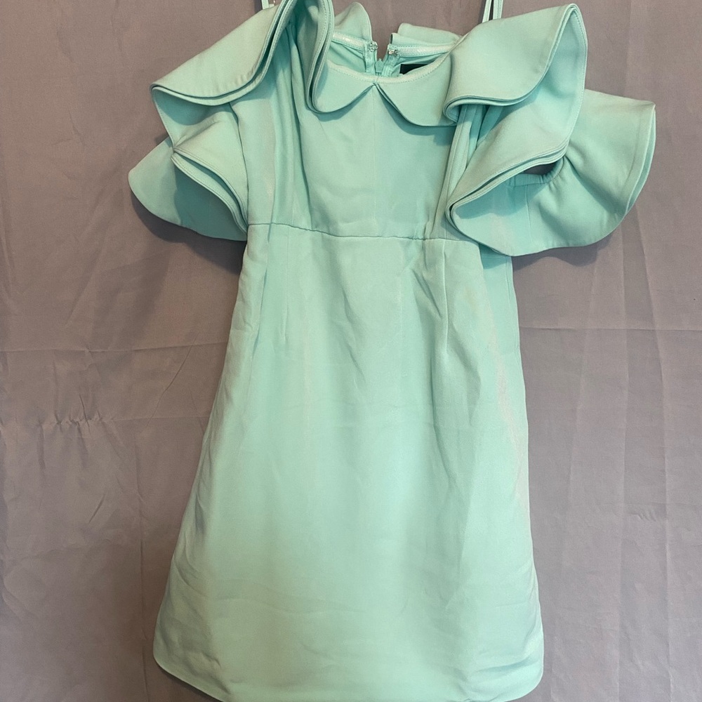 Mint Green Ruffled Kids Dress